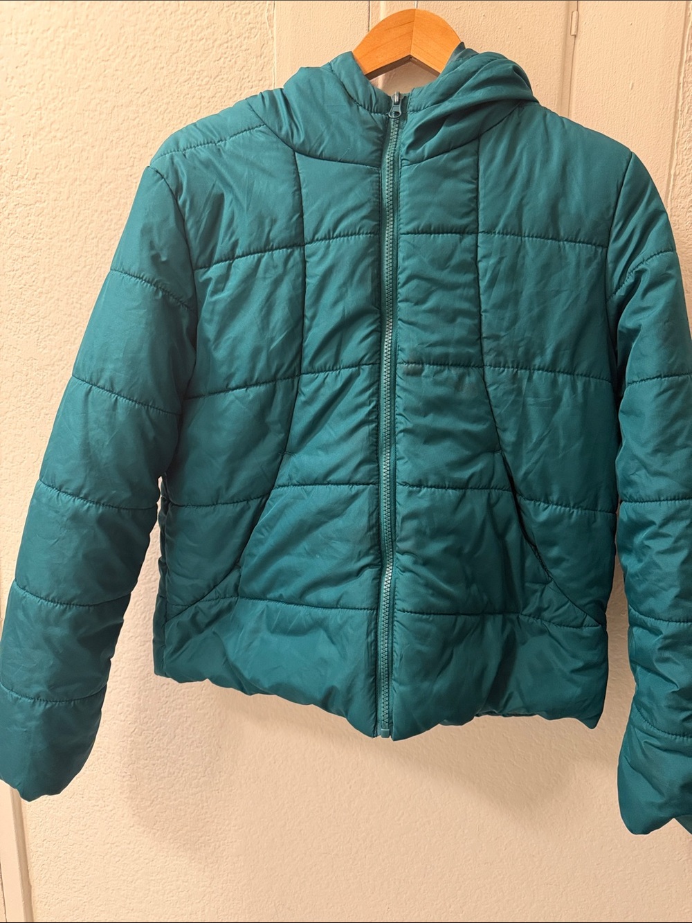 Me Jane Teal Hooded Kids Puffer Jacket